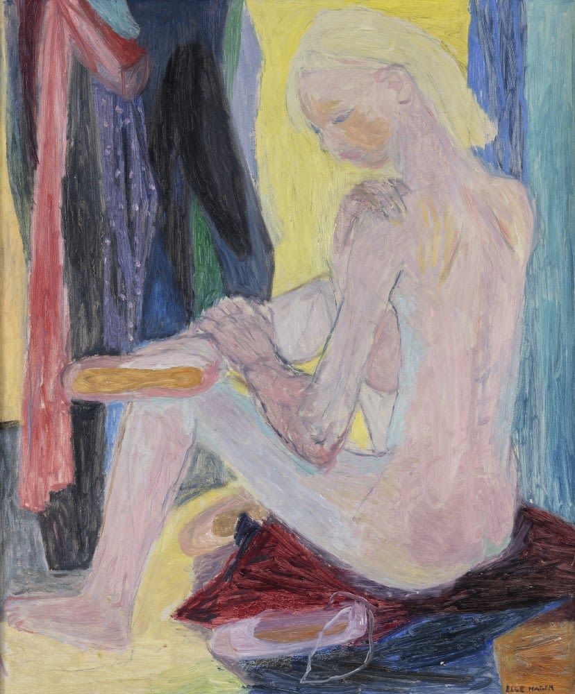 Else Hagen. Sittende ballettdanser, akt. Uten dato. AKO Kunststiftelse/Tangen-samlingen. Copyright: Else Hagen/BONO 2021. Modernismens Pionerer, Sørlandets Kunstmuseum