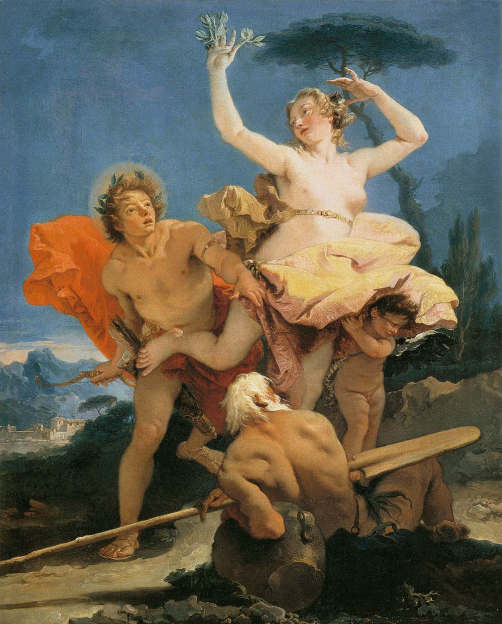 Giovanni Battista Tiepolo, Apollo og Dafne, ca. 1743-17433. Offentlig tilgjengelig via Wikipedia Commons.